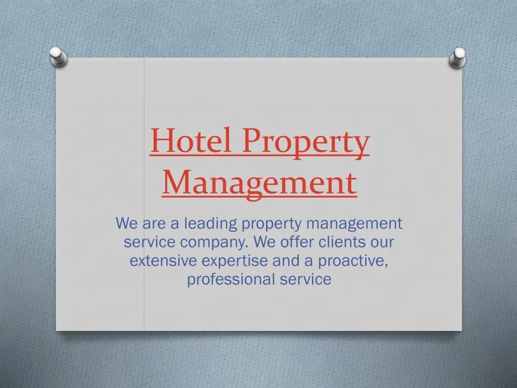 hotel property management