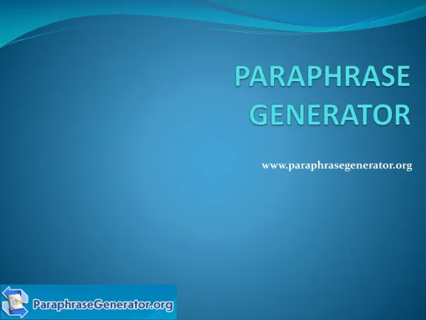 Paraphrase Generator
