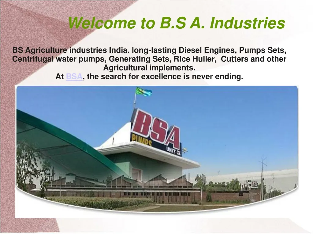 welcome to b s a industries