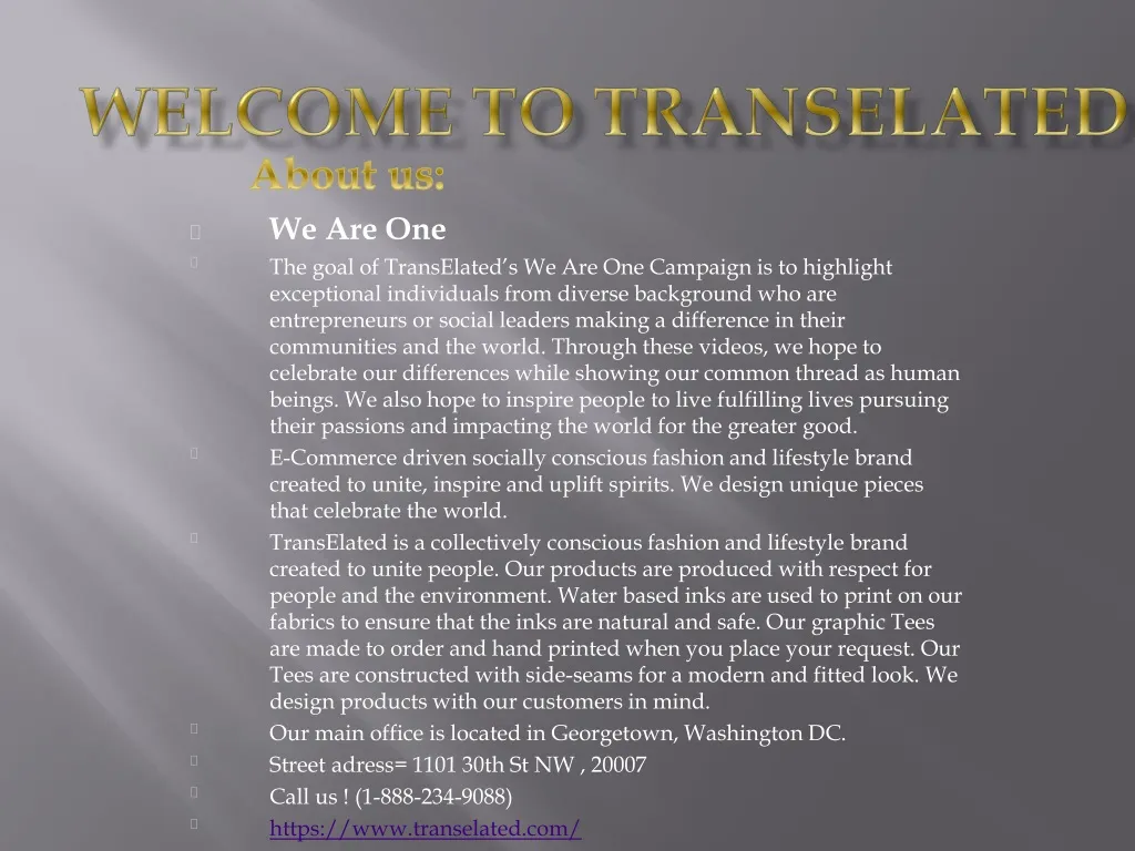 welcome to transelated