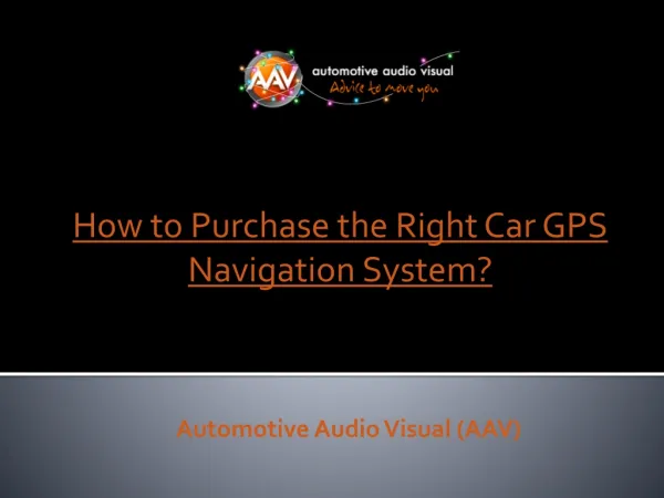 How to Purchase the Right Car GPS Navigation System
