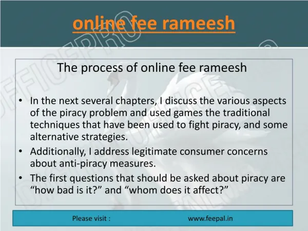 Some fundamental of online fee rameesh
