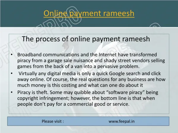The process of online payment rameesh