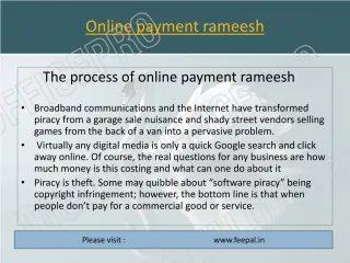 The process of online payment rameesh - slide 1