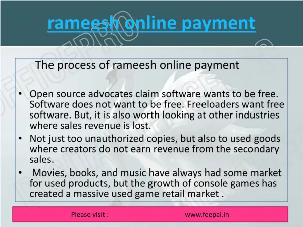 Successful transaction of rameesh online payment