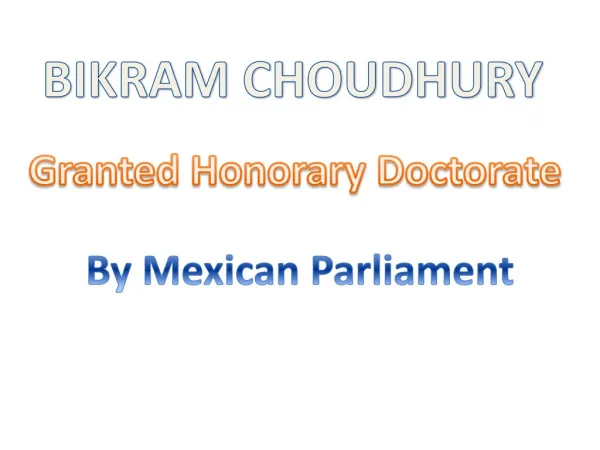 Bikram Choudhary Doctorate