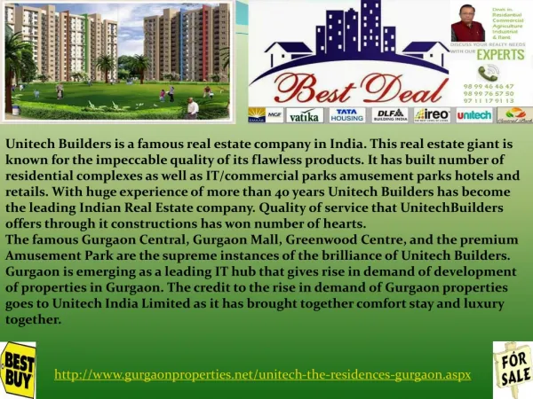Unitech The Residences Uniworld Resorts Gurgaon