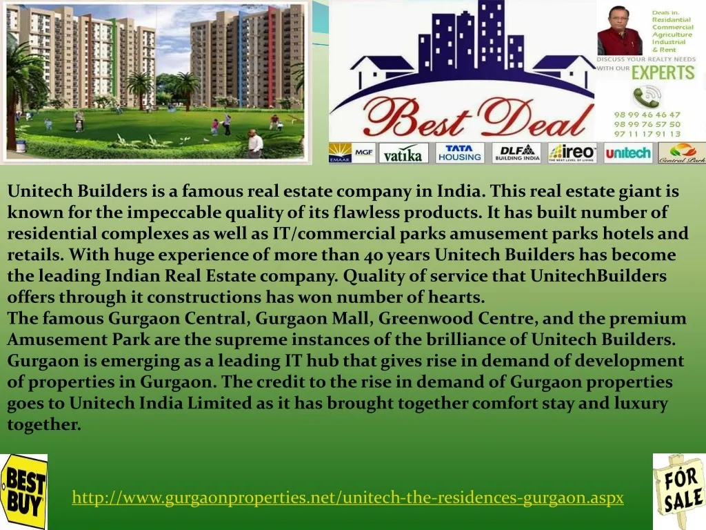 unitech builders is a famous real estate company