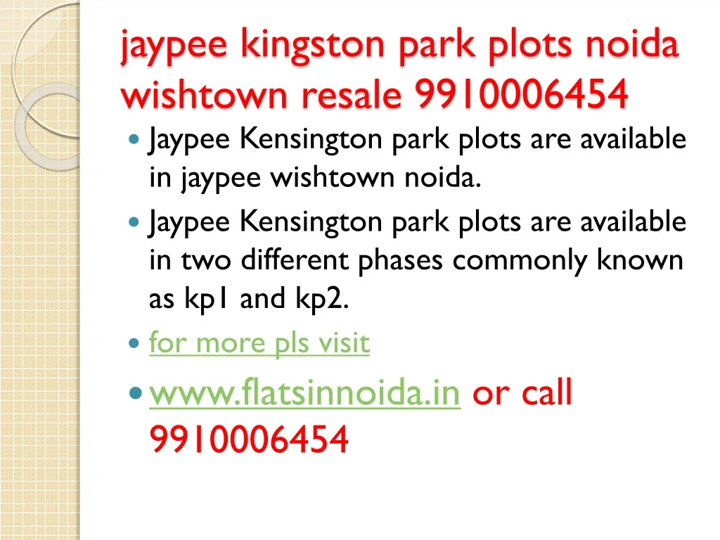 jaypee kingston park plots noida wishtown resale 9910006454