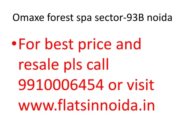 omaxe forest spa noida 9910006454