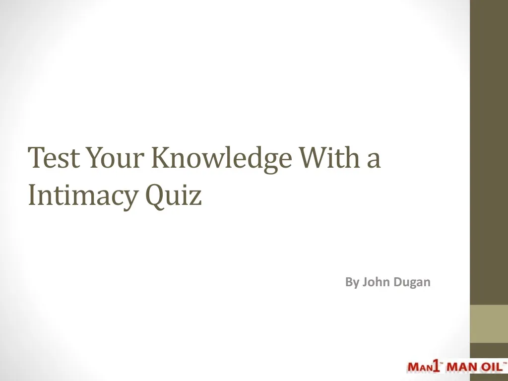 test your knowledge with a intimacy quiz