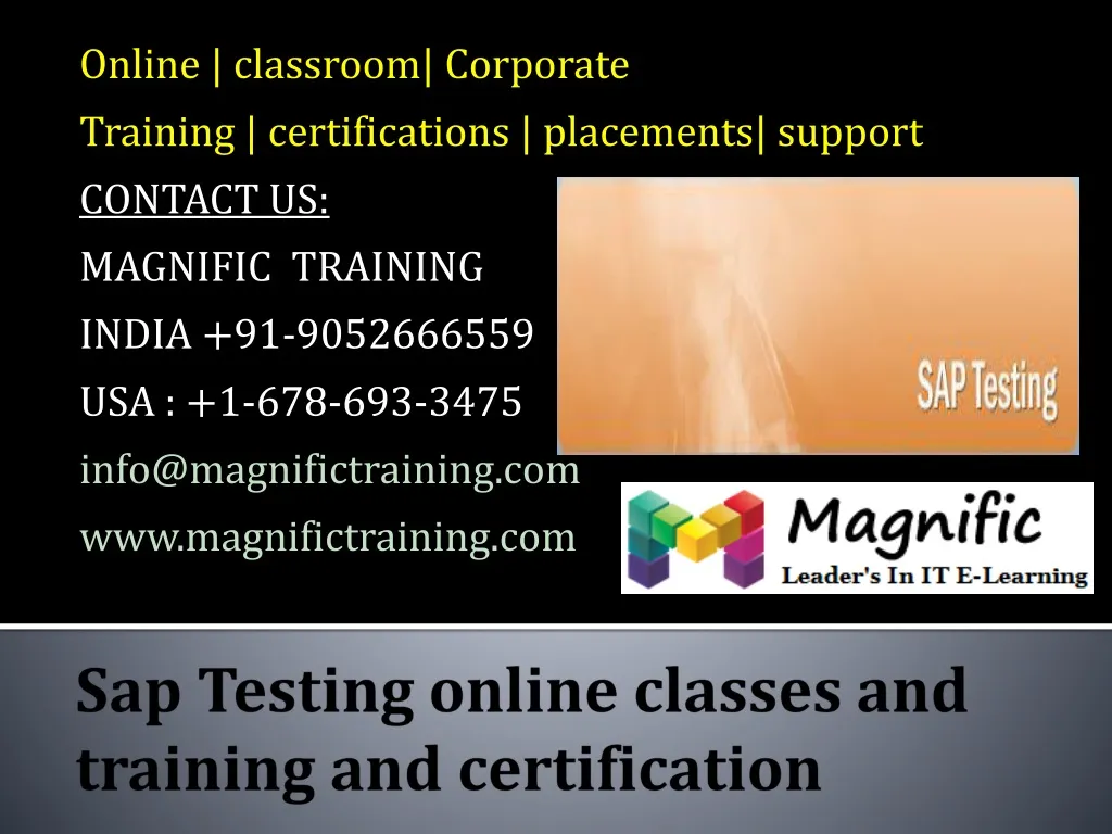 sap testing online classes and training and certification