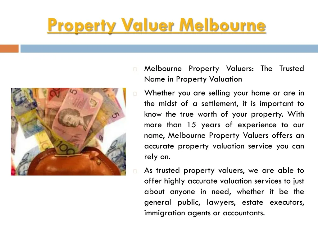 property valuer melbourne