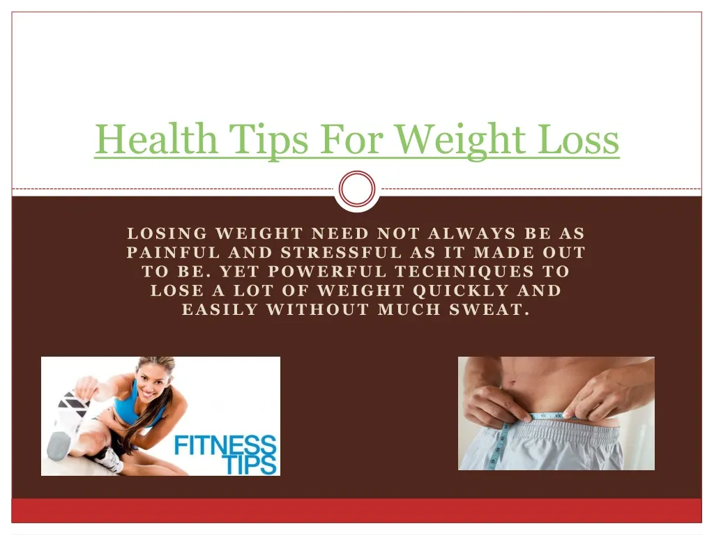 health tips for weight loss