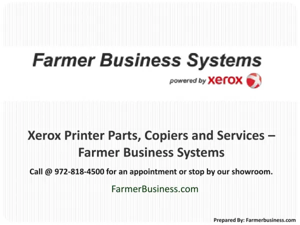Xerox Printer Parts, Copiers and Services – Farmer Business