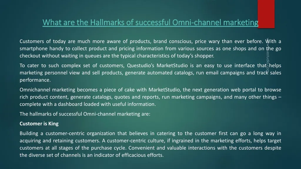 what are the hallmarks of successful omni channel