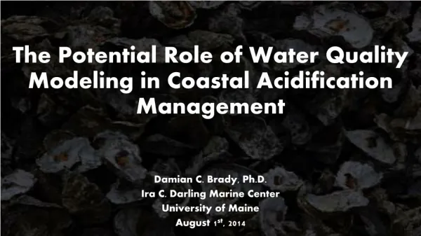 The Potential Role of Water Quality Modeling in Coastal Acidification Management