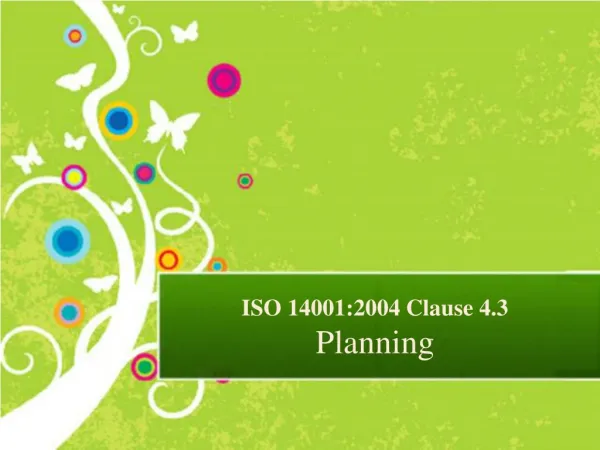 Presentation on ISO 14001 Planning as per Clause 4.3