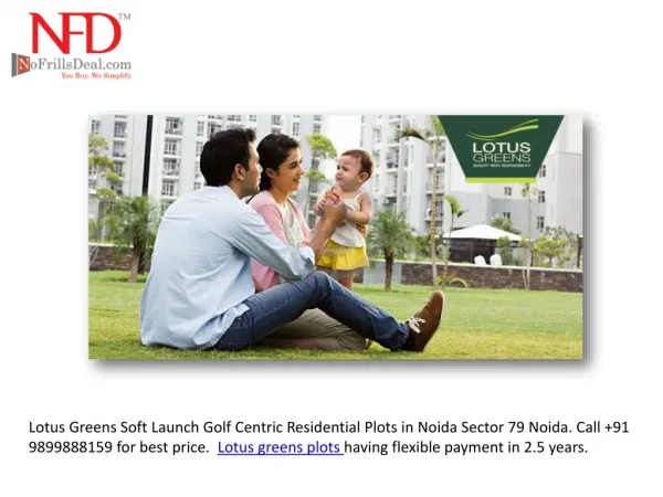 Lotus Greens Plots Noida @9999999237