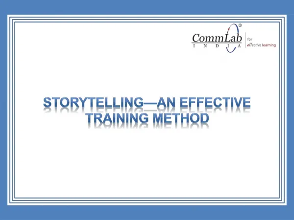 Storytelling - An Effective Training Method!