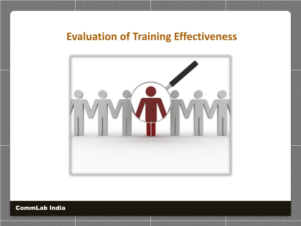 evaluation of training effectiveness