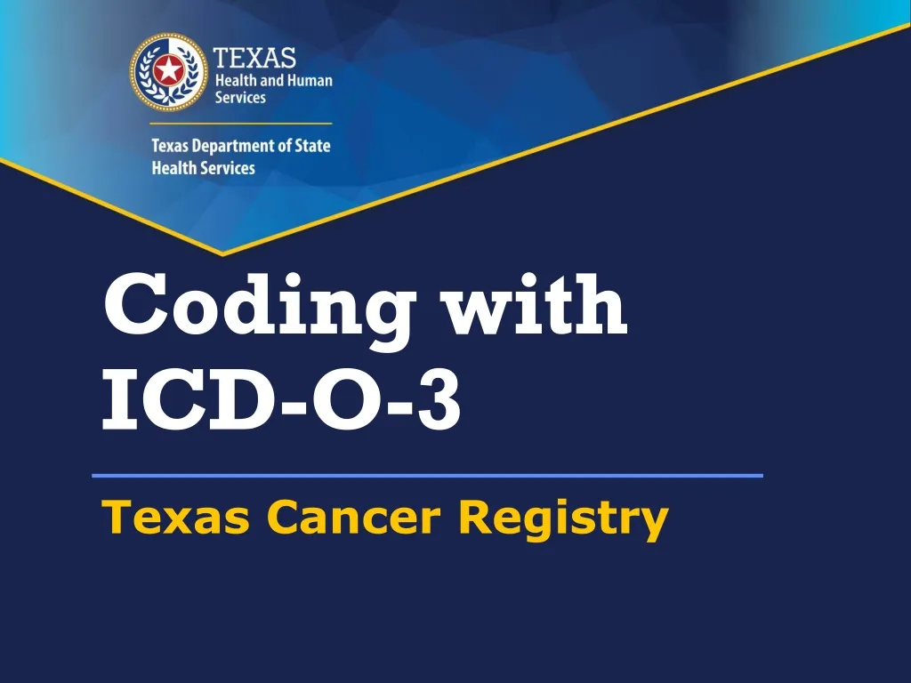 coding with icd o 3