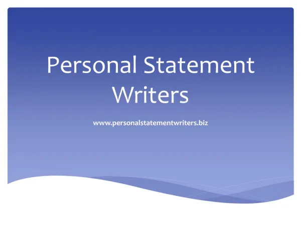 personal Statement Writers