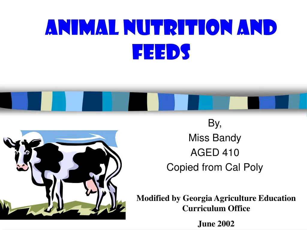 animal nutrition and feeds