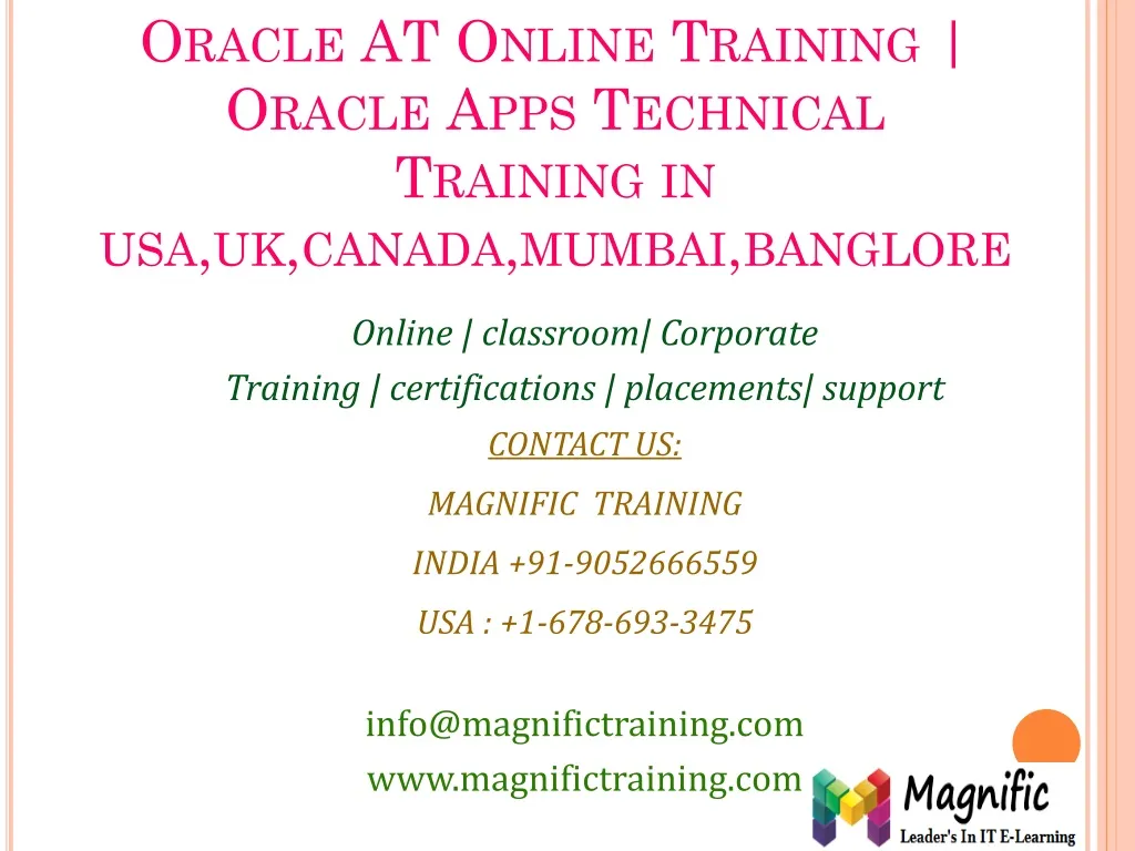 oracle at online training oracle apps technical training in usa uk canada mumbai banglore