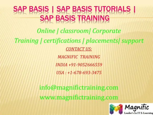 SAP Basis SAP Basis Tutorials SAP Basis Training