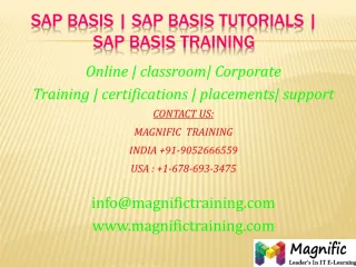 SAP Basis SAP Basis Tutorials SAP Basis Training - slide 1