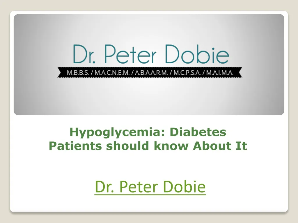 hypoglycemia diabetes patients should know about it