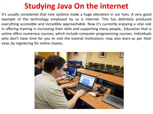Studying Java On the internet