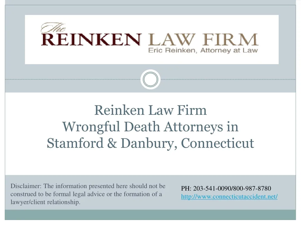 reinken law firm wrongful death attorneys in stamford danbury connecticut
