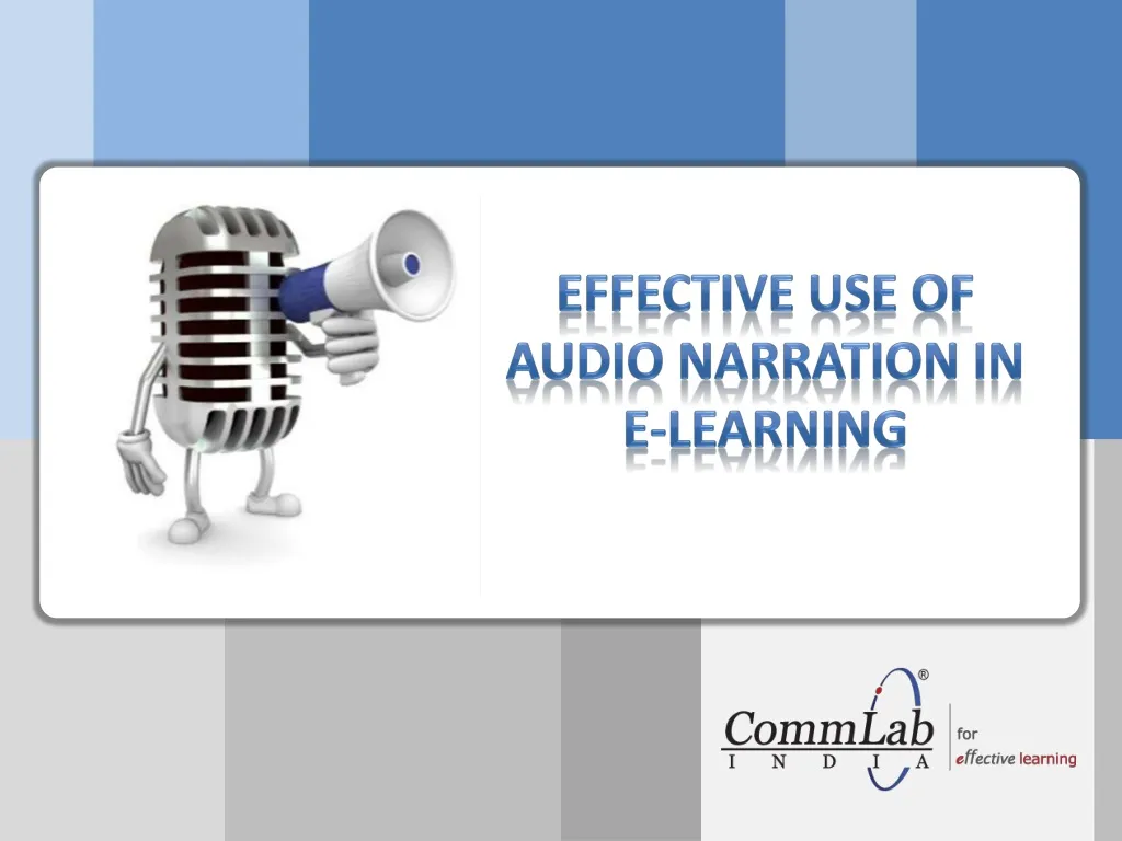 effective use of audio narration in e learning