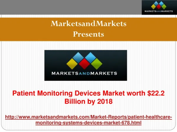 Patient Monitoring Devices Market Research Report.