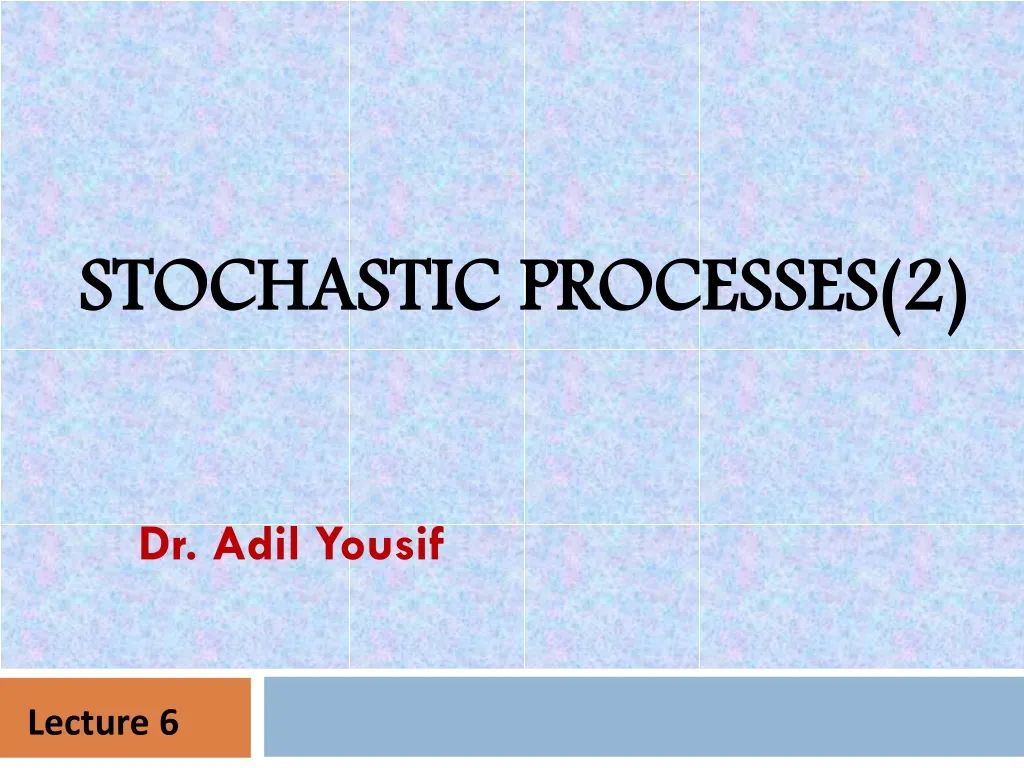 stochastic processes 2
