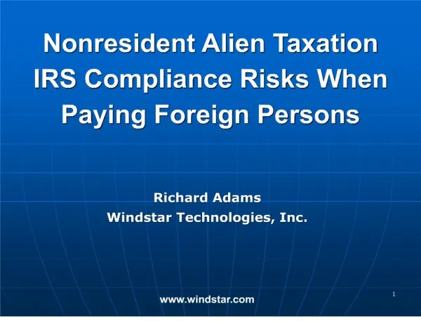 nonresident alien taxation irs compliance risks when paying foreign persons
