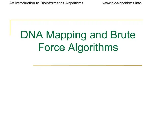 dna mapping and brute force algorithms