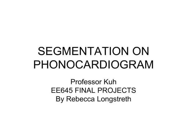 segmentation on phonocardiogram