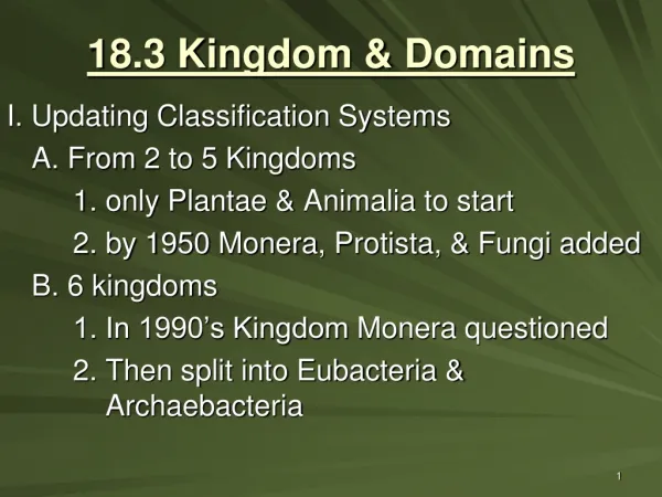 18.3 Kingdom &amp; Domains
