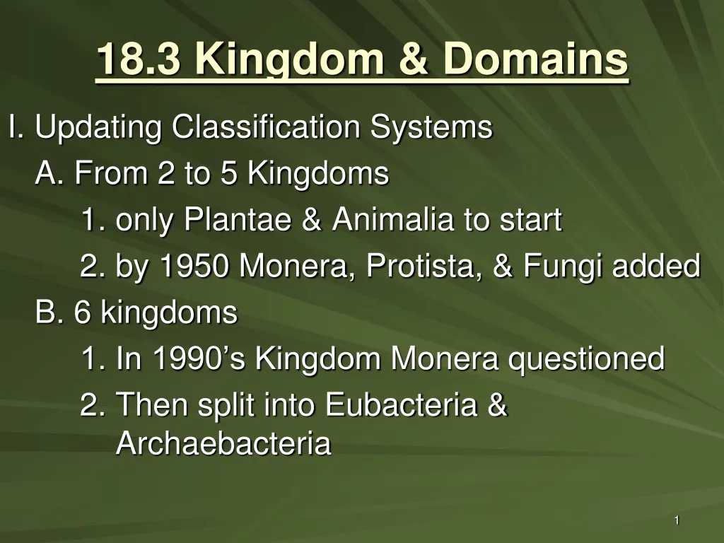 18 3 kingdom domains