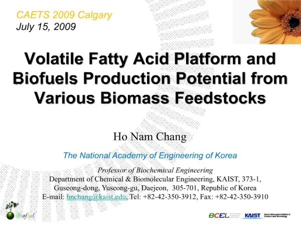 volatile fatty acid platform and biofuels production potential from various biomass feedstocks