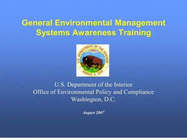 general environmental management systems awareness training