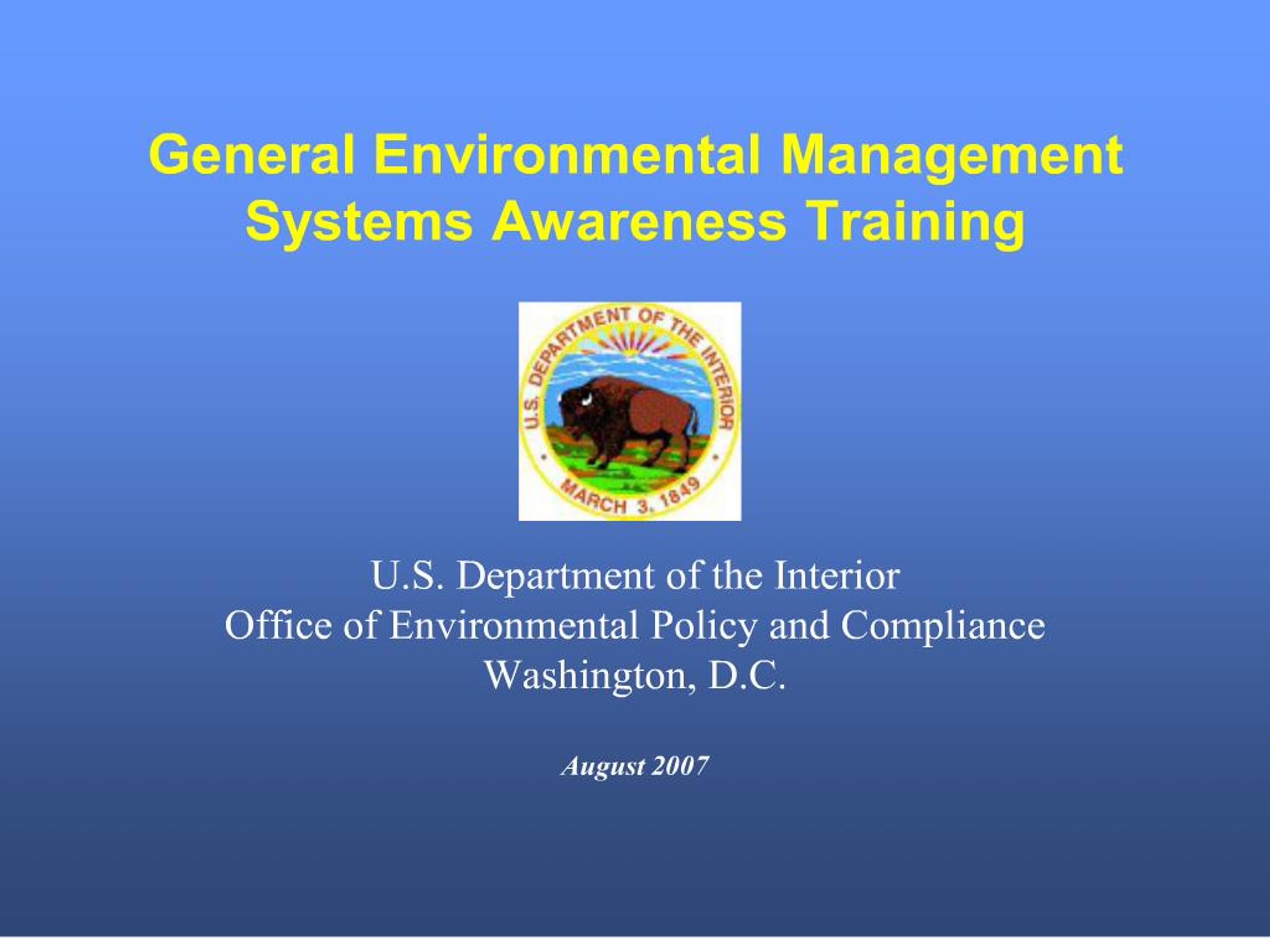 PPT - general environmental management systems awareness training ...