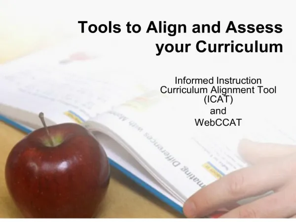 tools to align and assess your curriculum