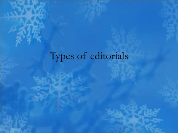 Types of editorials