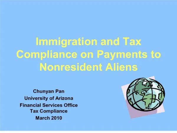 immigration and tax compliance on payments to nonresident aliens