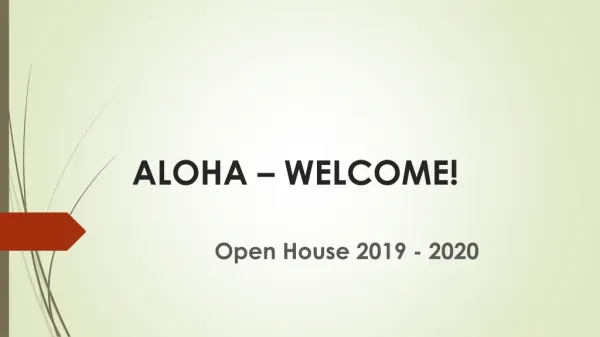 ALOHA – WELCOME!