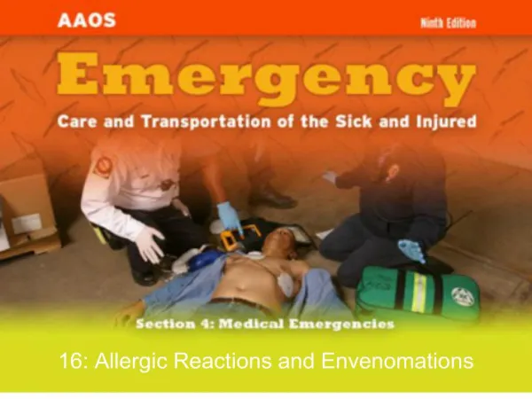16: allergic reactions and envenomations
